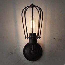 Lámpara de pared industrial retro para pasillo interior, lámpara de pared de un solo cabezal en color pomelo