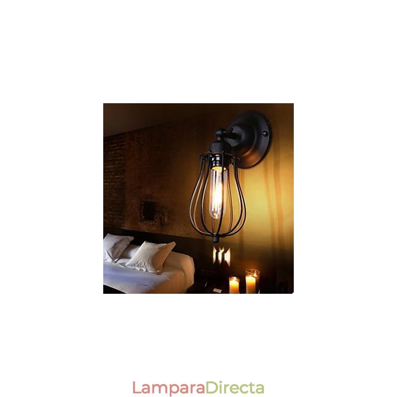 Lámpara de pared industrial retro para pasillo interior, lámpara de pared de un solo cabezal en color pomelo