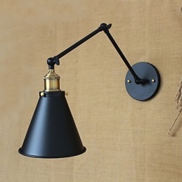 Lámpara de pared minimalista de brazo largo para cama doble, estilo pastoral americano, para pasillo, canal, entrada de almacén