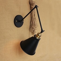 Lámpara de pared minimalista de brazo largo para cama doble, estilo pastoral americano, para pasillo, canal, entrada de almacén