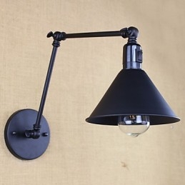 Interruptor de pared doble de brazo largo con cinturón negro mate retro