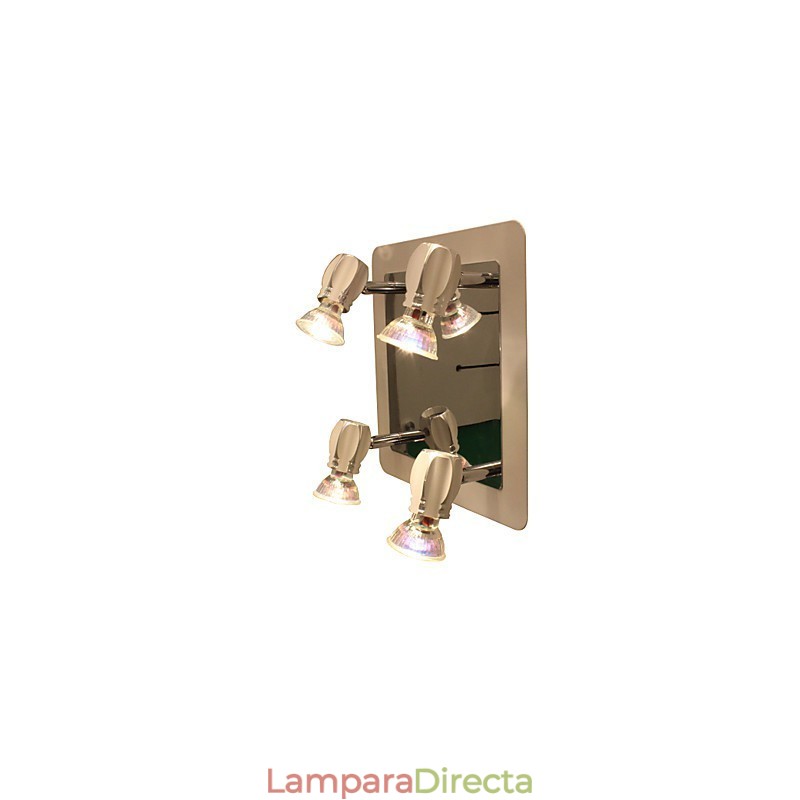 Lámparas de pared cromadas modernas para baño con 4 luces