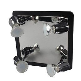 Lámparas de pared negras modernas para baño con 4 luces