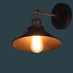 Aplique de pared industrial vintage Edison Simplicity de 1 luz, de metal, para comedor, estudio, oficina y pasillo.