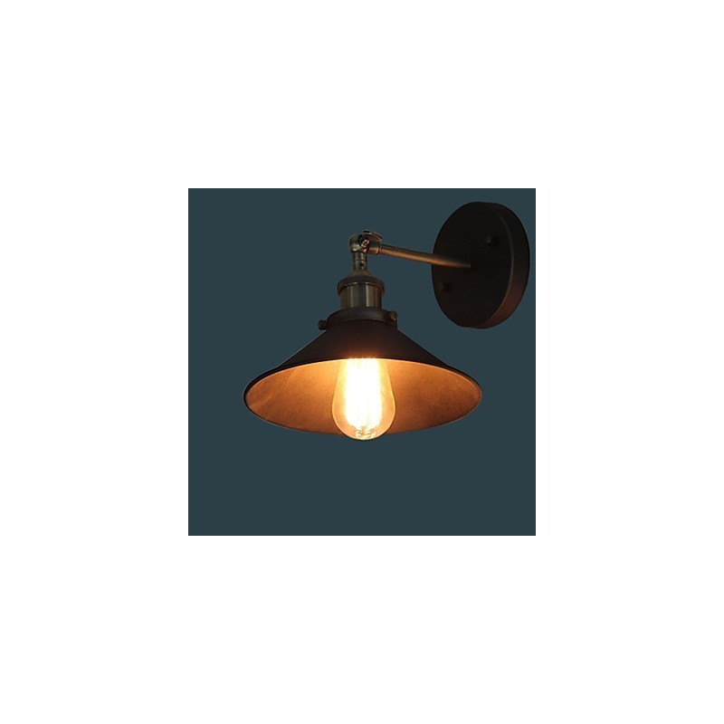 Aplique de pared industrial vintage Edison Simplicity de 1 luz, de metal, para comedor, estudio, oficina y pasillo.