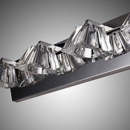 Aplique de pared moderno con pantalla de cristal, 4 luces, espejo frontal