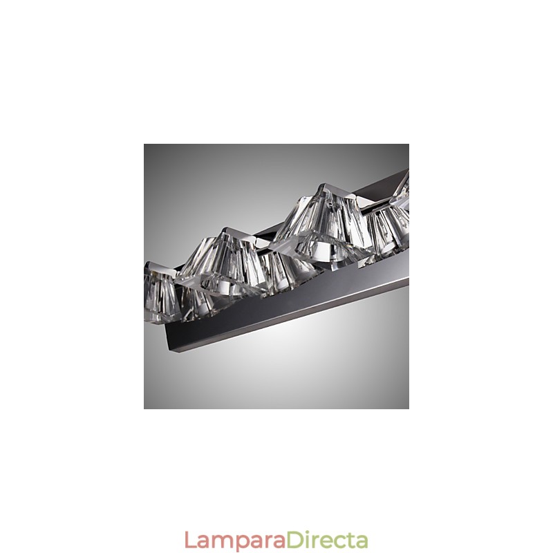 Aplique de pared moderno con pantalla de cristal, 4 luces, espejo frontal