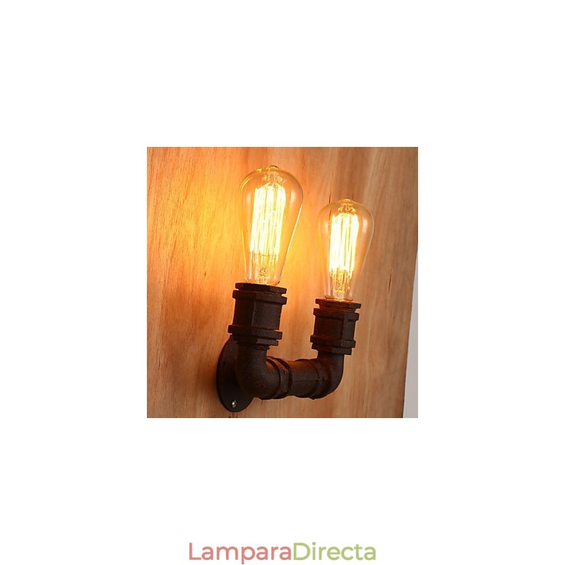 Lámpara de pared con doble barra creativa y conducto