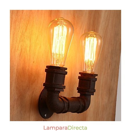 Lámpara de pared con doble barra creativa y conducto Lámpara de pared con doble barra creativa y conducto