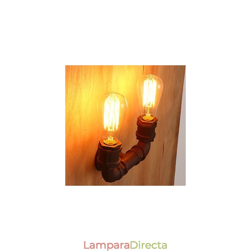Lámpara de pared con doble barra creativa y conducto