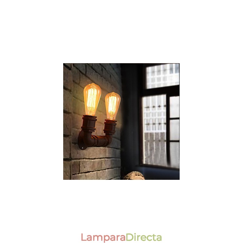 Lámpara de pared con doble barra creativa y conducto