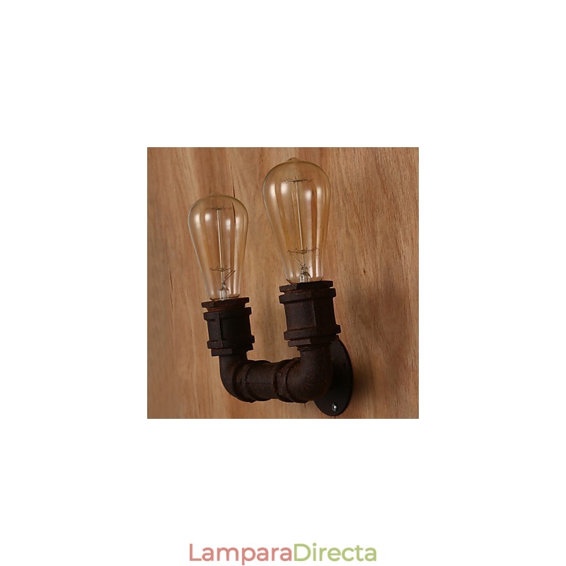 Lámpara de pared con doble barra creativa y conducto