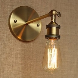 Aplique de pared de hierro forjado de bronce con pasillo minimalista para bar, cafetería y restaurante americano