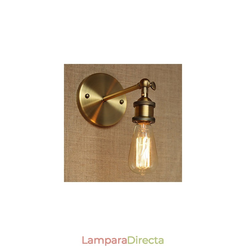 Aplique de pared de hierro forjado de bronce con pasillo minimalista para bar, cafetería y restaurante americano