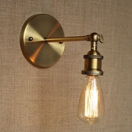 Aplique de pared de hierro forjado de bronce con pasillo minimalista para bar, cafetería y restaurante americano