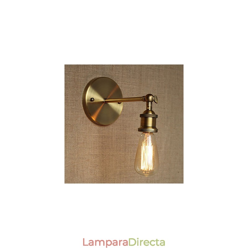 Aplique de pared de hierro forjado de bronce con pasillo minimalista para bar, cafetería y restaurante americano