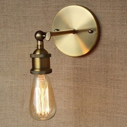 Aplique de pared de hierro forjado de bronce con pasillo minimalista para bar, cafetería y restaurante americano