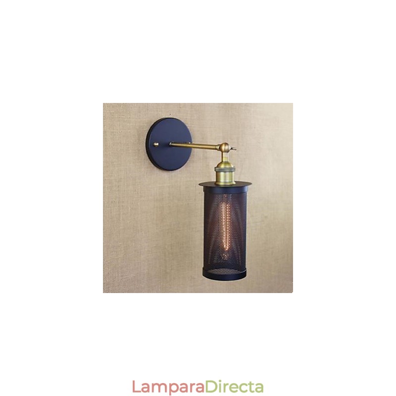 Lámpara de pared de hierro forjado con red de hierro