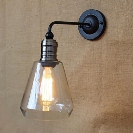 Aplique de pared de vidrio transparente estilo rústico mediterráneo americano