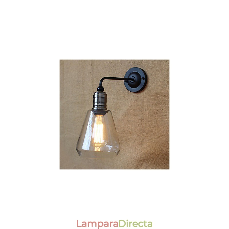 Aplique de pared de vidrio transparente estilo rústico mediterráneo americano