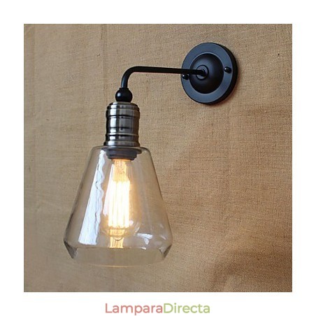 Aplique de pared de vidrio transparente estilo rústico mediterráneo americano Aplique de pared de vidrio transparente estilo rústico mediterráneo americano