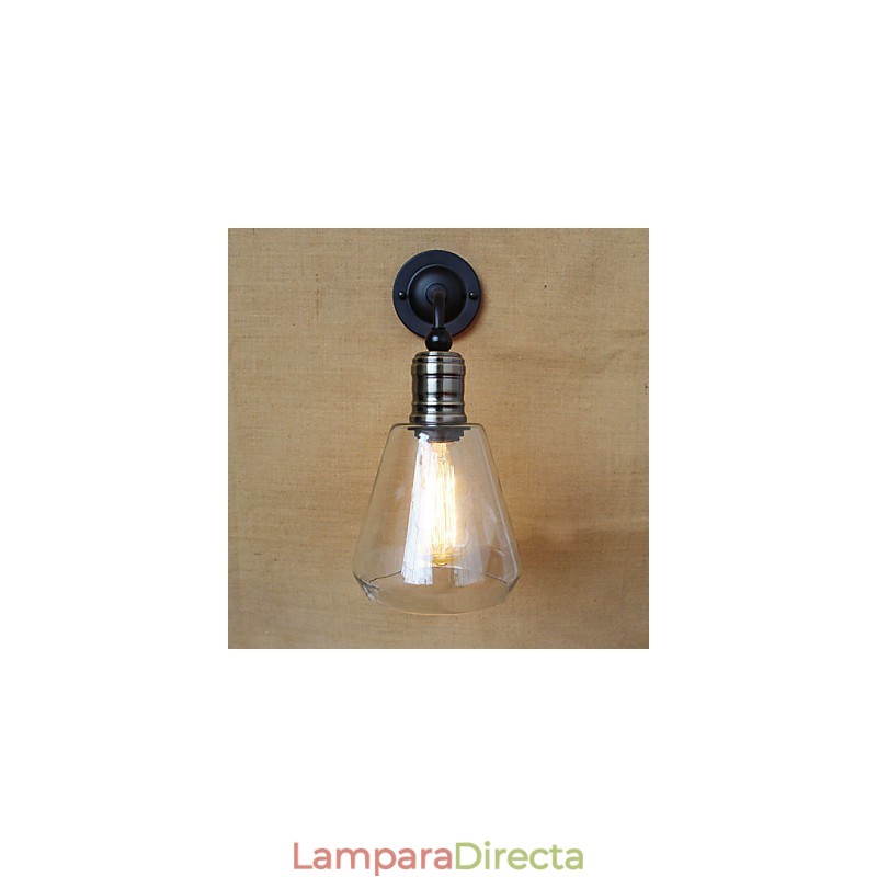 Aplique de pared de vidrio transparente estilo rústico mediterráneo americano