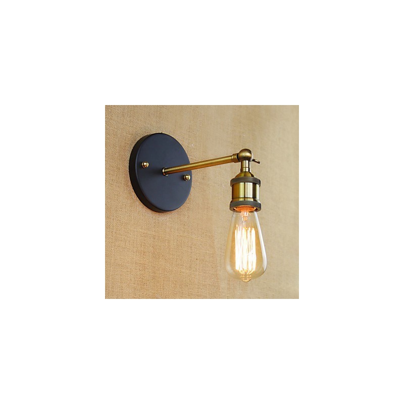 Aplique de pared de hierro minimalista para pasillo, bar, cafetería, restaurante, mesita de noche, estilo americano