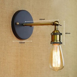 Aplique de pared de hierro minimalista para pasillo, bar, cafetería, restaurante, mesita de noche, estilo americano