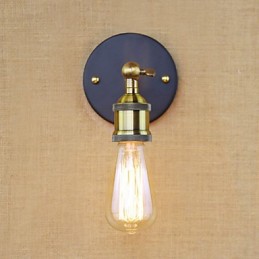 Aplique de pared de hierro minimalista para pasillo, bar, cafetería, restaurante, mesita de noche, estilo americano