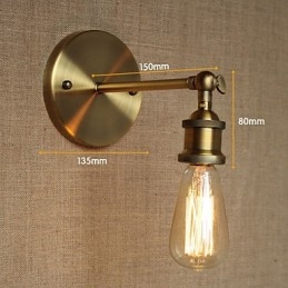Lámpara de pared de hierro para restaurante, bar, cafetería, té, discoteca, estilo retro, moderno, de bronce, estilo americano vintage.