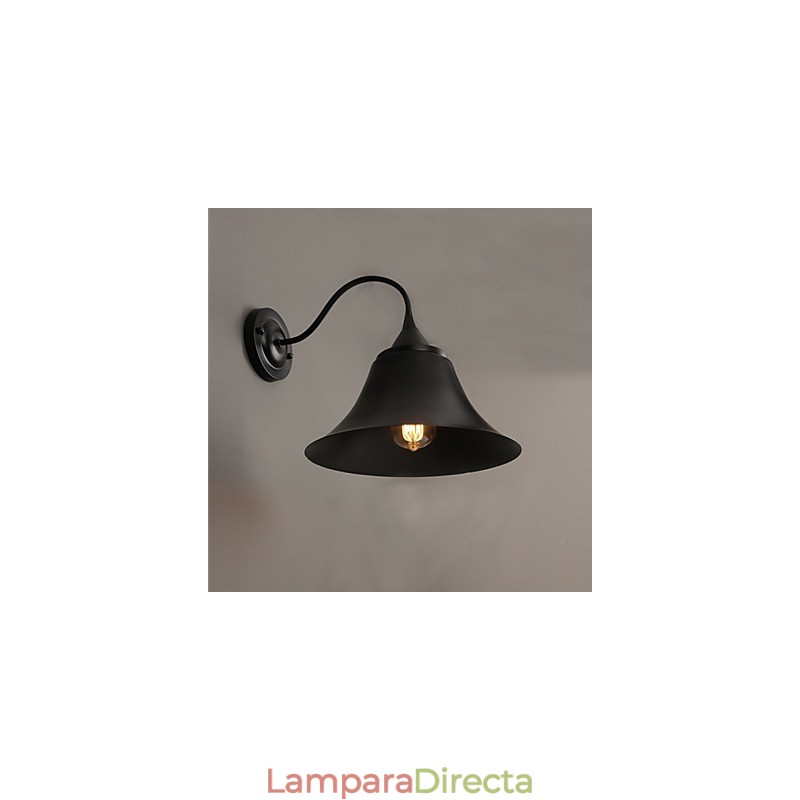 Lámpara de pared con tapa de hierro negro antiguo estilo loft de Designer Duds
