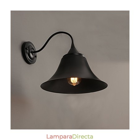Lámpara de pared con tapa de hierro negro antiguo estilo loft de Designer Duds Lámpara de pared con tapa de hierro negro antiguo estilo loft de Designer Duds