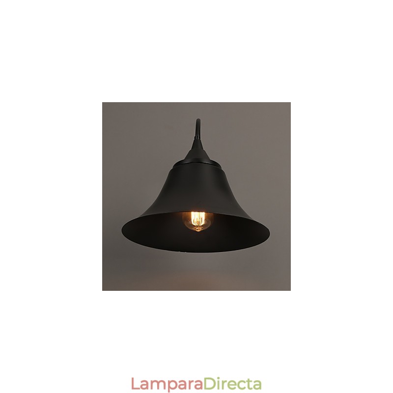 Lámpara de pared con tapa de hierro negro antiguo estilo loft de Designer Duds