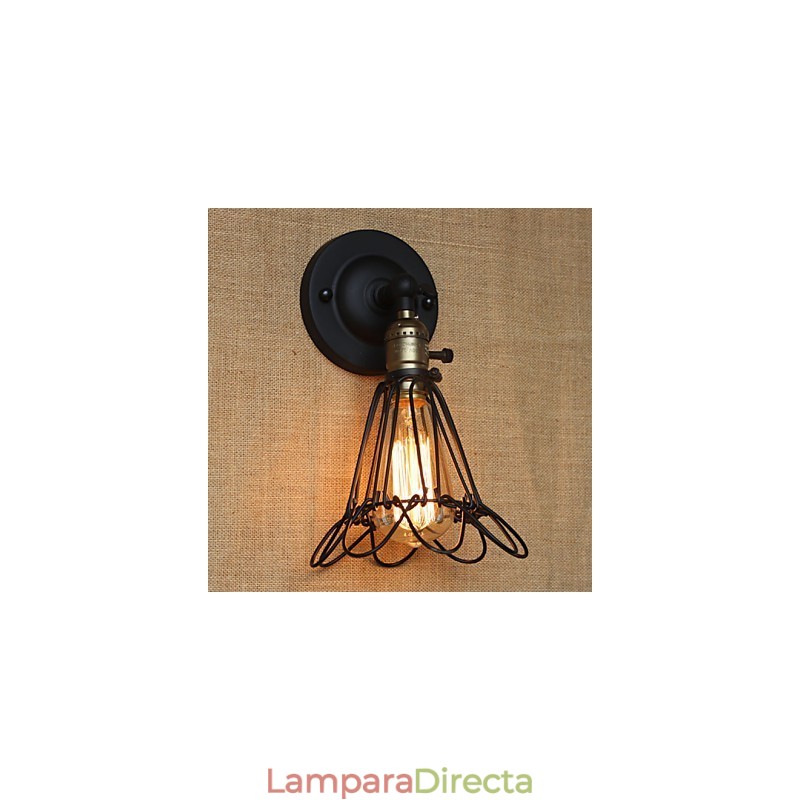 Aplique de pared decorativo de estilo industrial americano con valla de malla de hierro