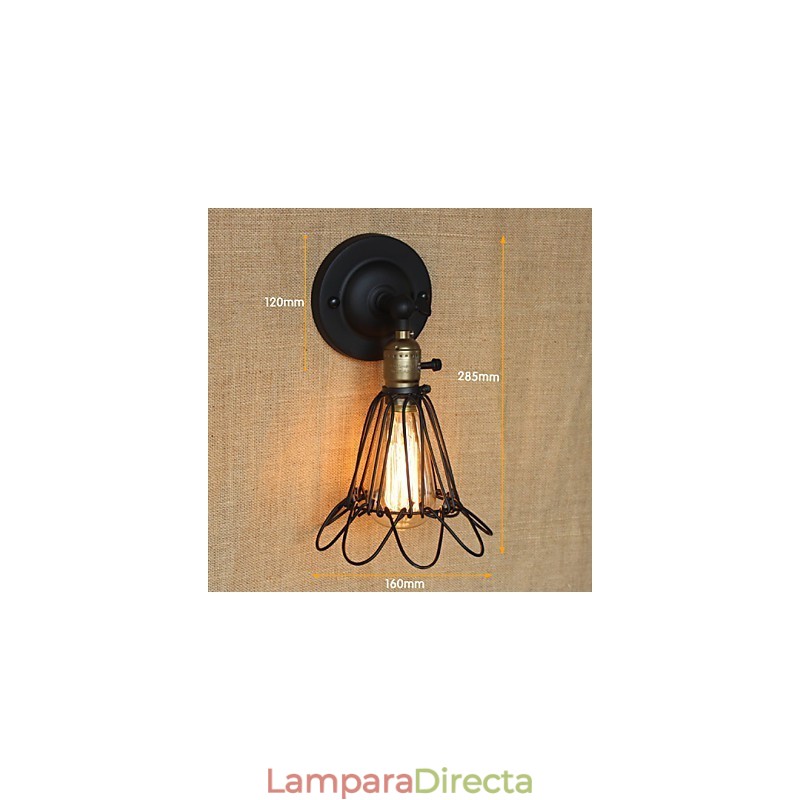 Aplique de pared decorativo de estilo industrial americano con valla de malla de hierro