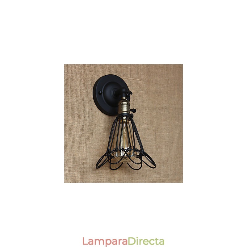 Aplique de pared decorativo de estilo industrial americano con valla de malla de hierro