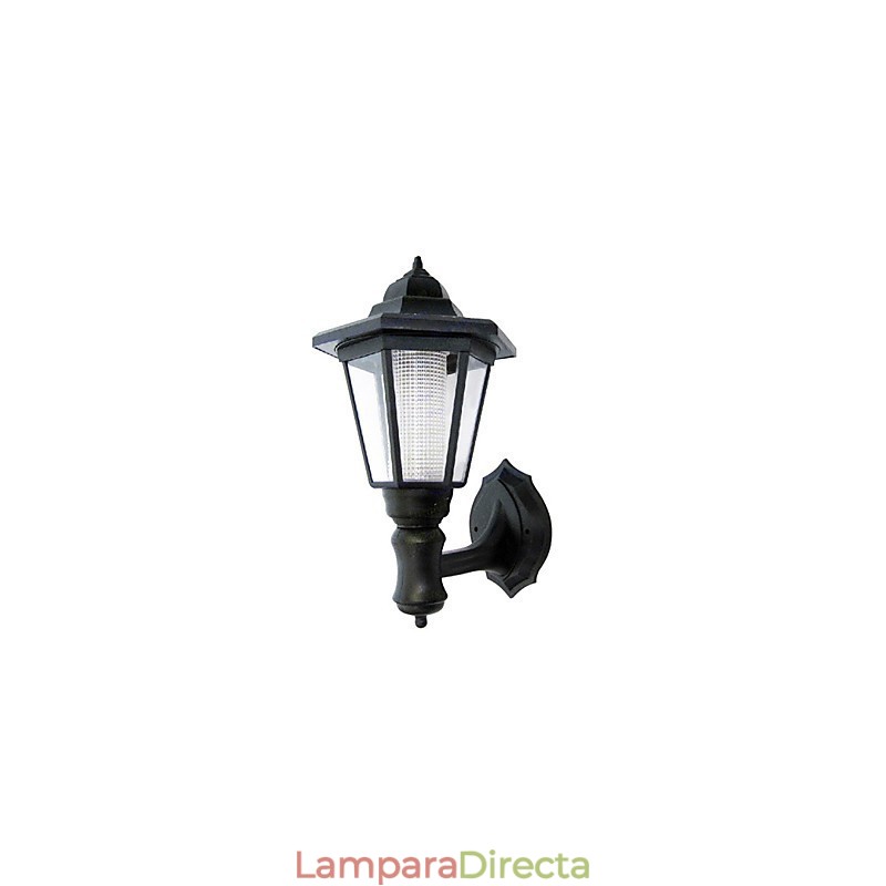 Lámpara de pared con energía solar y pantalla negra
