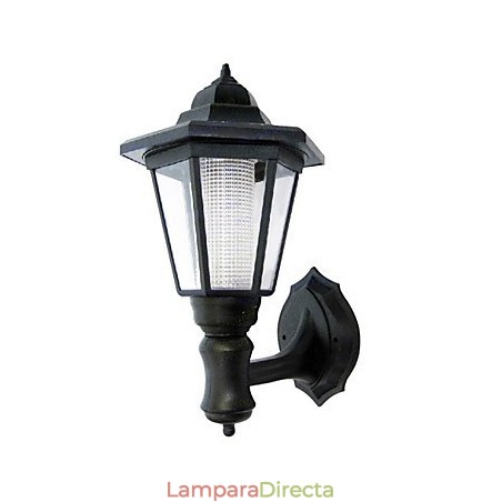 Lámpara de pared con energía solar y pantalla negra Lámpara de pared con energía solar y pantalla negra