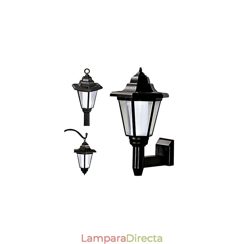 Lámpara de pared con energía solar y pantalla negra