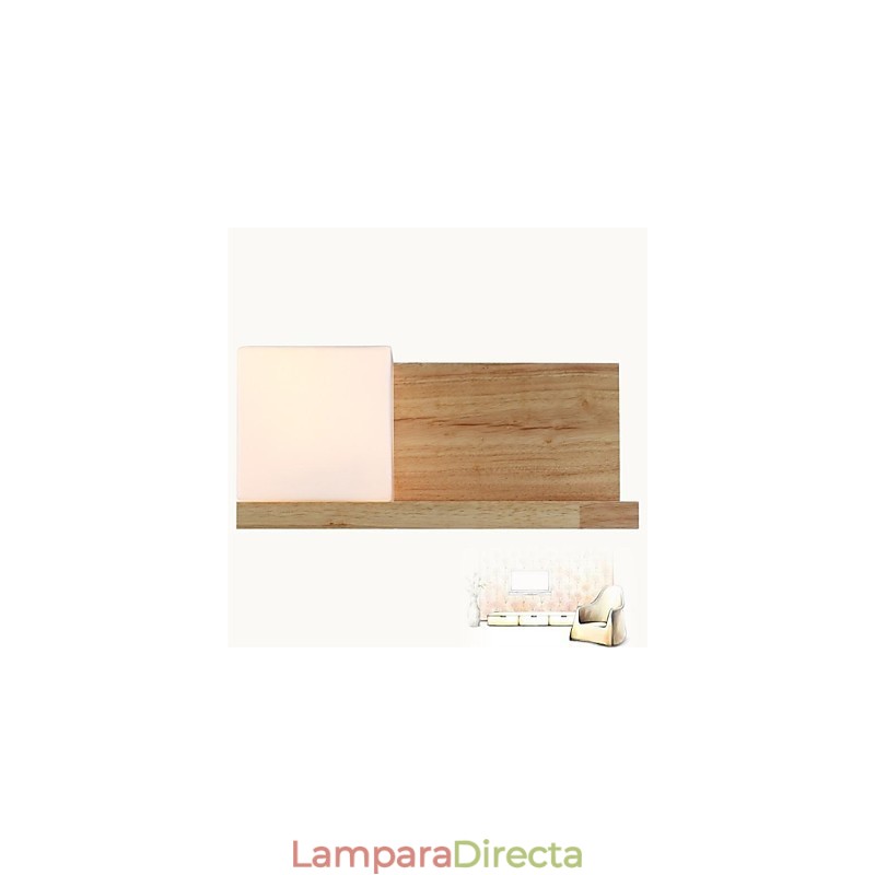 Lámpara de pared de una luz y cristal