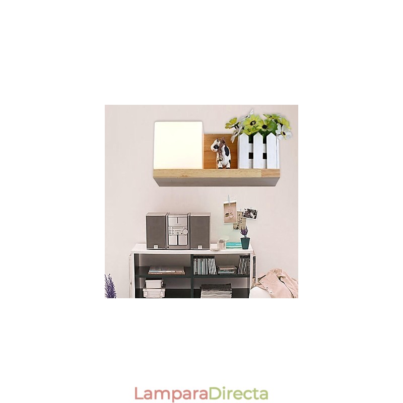 Lámpara de pared de una luz y cristal