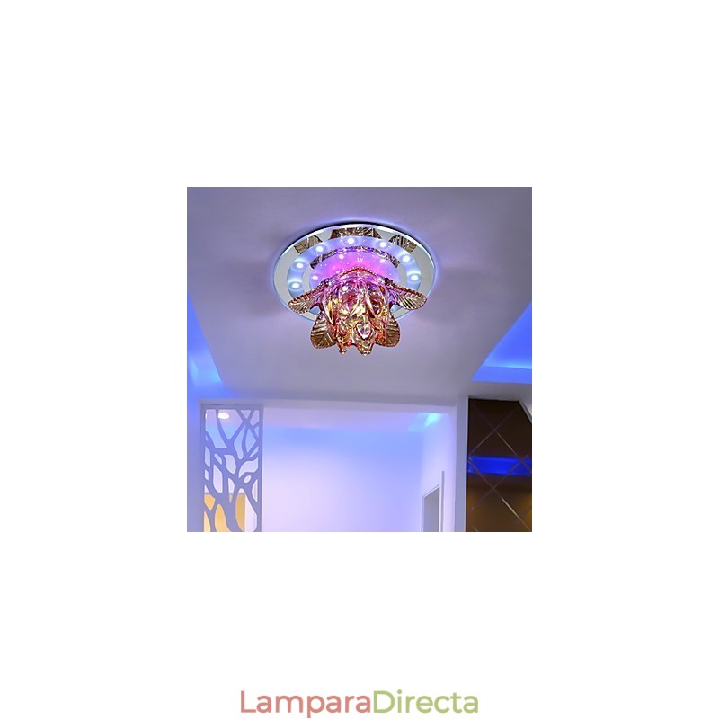 Lámpara de techo circular de cristal con tubo de luz para absorber la luz de la cúpula.