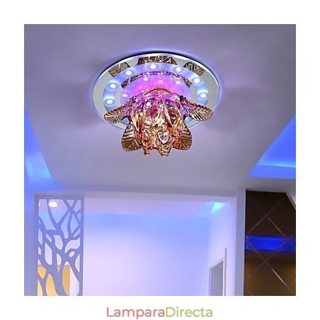 Lámpara de techo circular de cristal con tubo de luz para absorber la luz de la cúpula. Lámpara de techo circular de cristal con tubo de luz para absorber la luz de la cúpula.