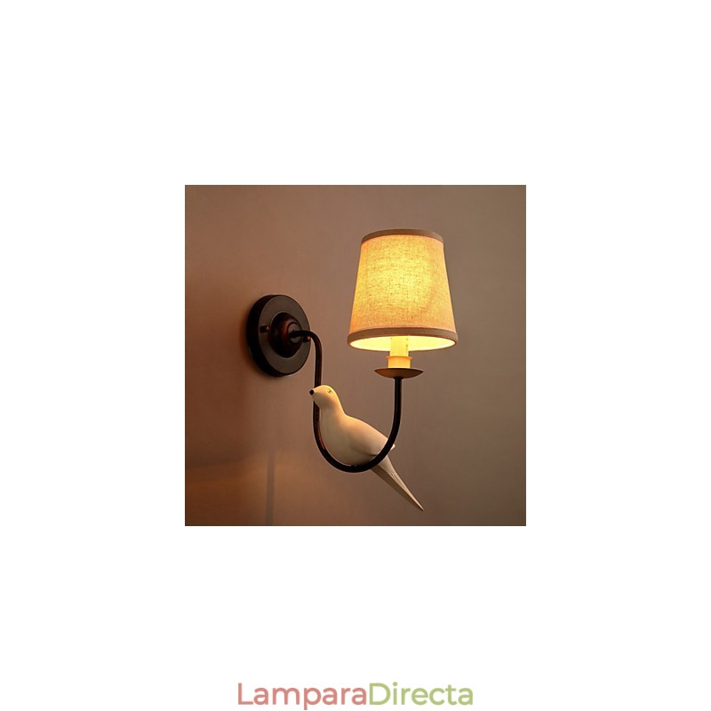 Lámparas de pared con diseño creativo de pájaros de América del Norte y tela europea