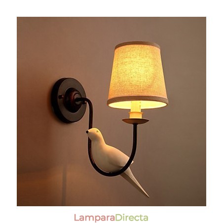 Lámparas de pared con diseño creativo de pájaros de América del Norte y tela europea Lámparas de pared con diseño creativo de pájaros de América del Norte y tela europea