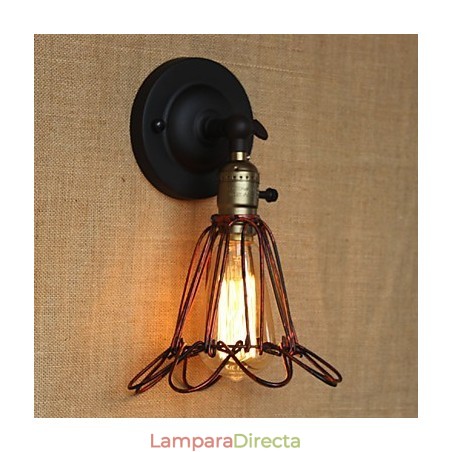 Aplique de pared decorativo de bronce rojo con red de hierro y valla de estilo industrial americano Aplique de pared decorativo de bronce rojo con red de hierro y valla de estilo industrial americano