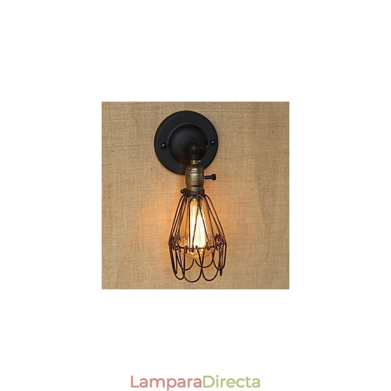 Aplique de pared decorativo de malla de hierro oxidado con valla de estilo industrial americano