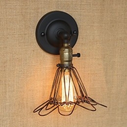 Aplique de pared decorativo de malla de hierro oxidado con valla de estilo industrial americano