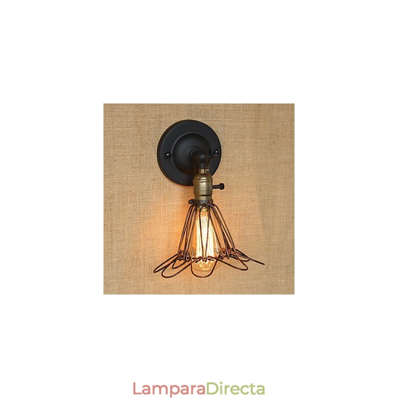 Aplique de pared decorativo de malla de hierro oxidado con valla de estilo industrial americano