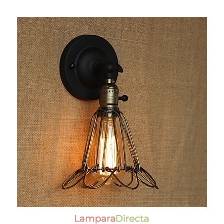 Aplique de pared decorativo de bronce con malla de hierro y valla de estilo industrial americano Aplique de pared decorativo de bronce con malla de hierro y valla de estilo industrial americano